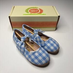 Livie & Luca Blue Gingham Ballet Flats Halley New Girls 13